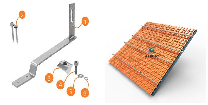 flat tile roof solar hook