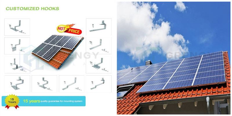 solar hook mounting system for tile roof